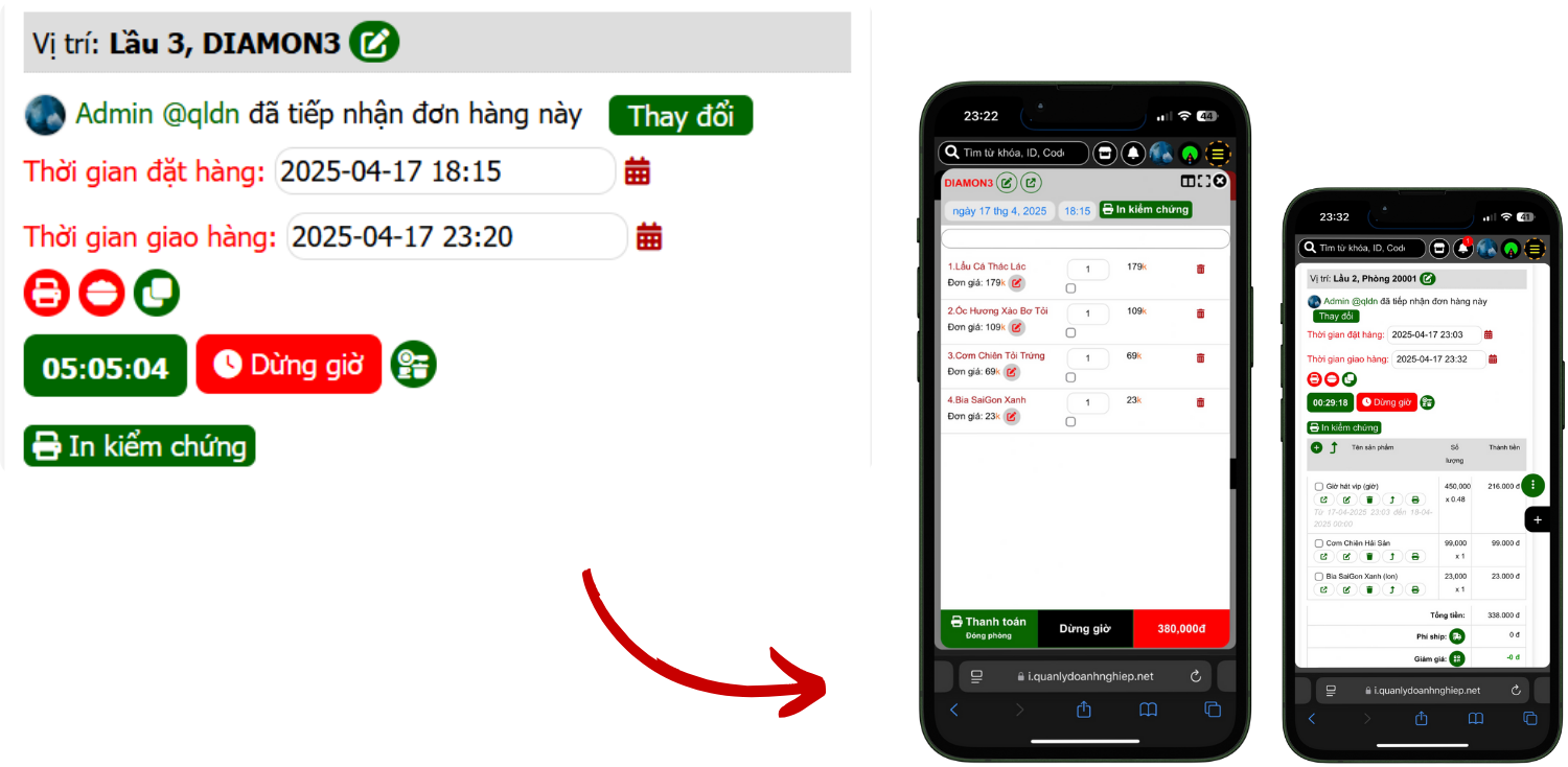 Dừng tính giờ trên bill